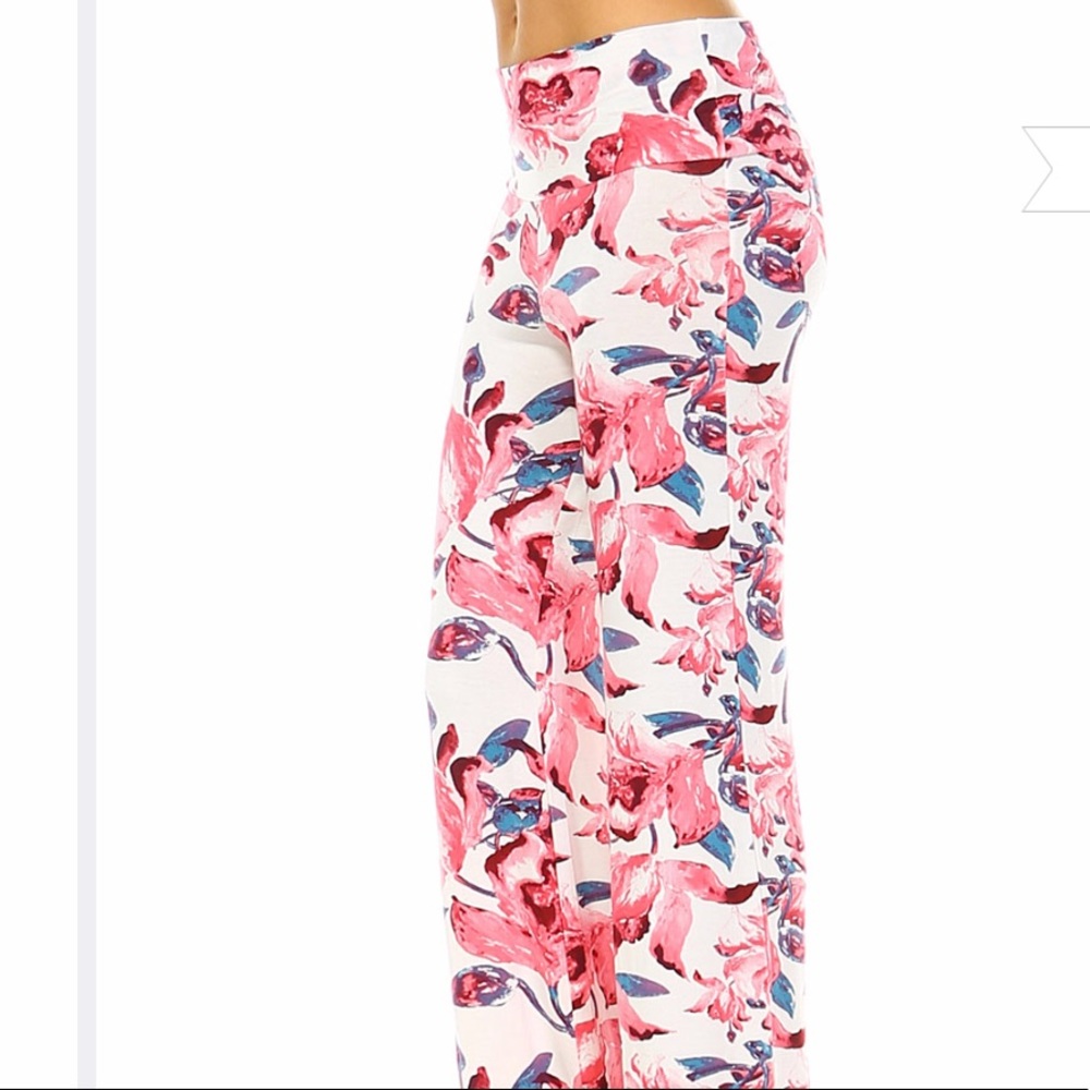 Pink Floral Palazzo Pants